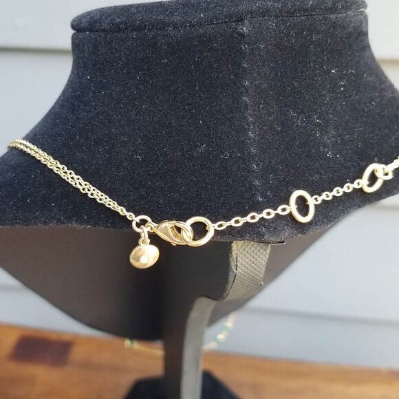 J Crew Green Stone Station Double Strand Necklace - Picture 6 of 7